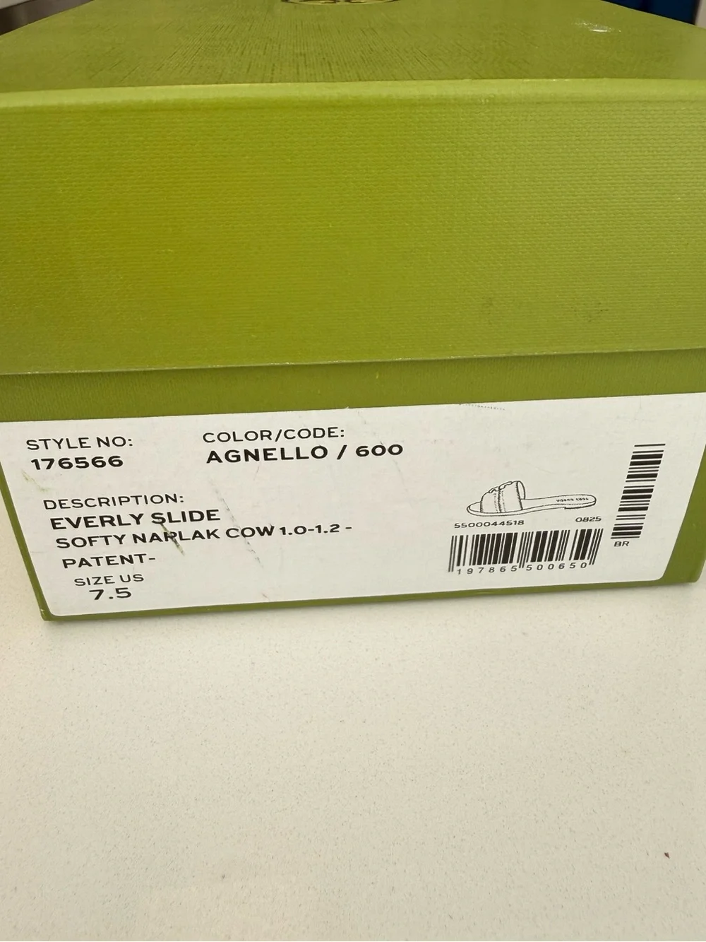 Tory‎ Burch Everly Slide Sandals, Agnello Size 7.5 LAST PAIR